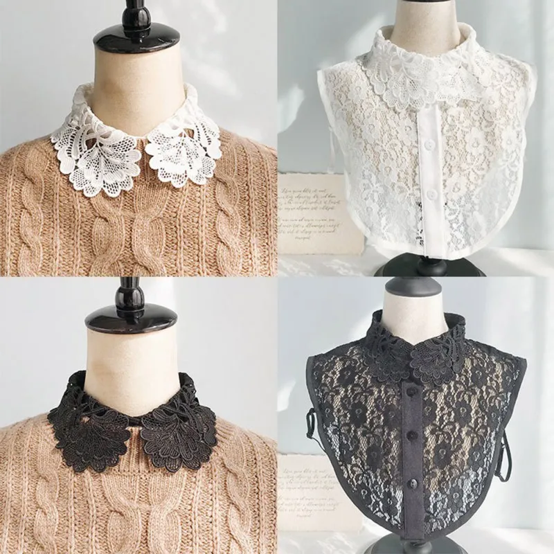 

Ladies Shirt Fake Collar Professional Commuter Ladies Lace Breathable Fake Collar Half-shirt Shirt hot