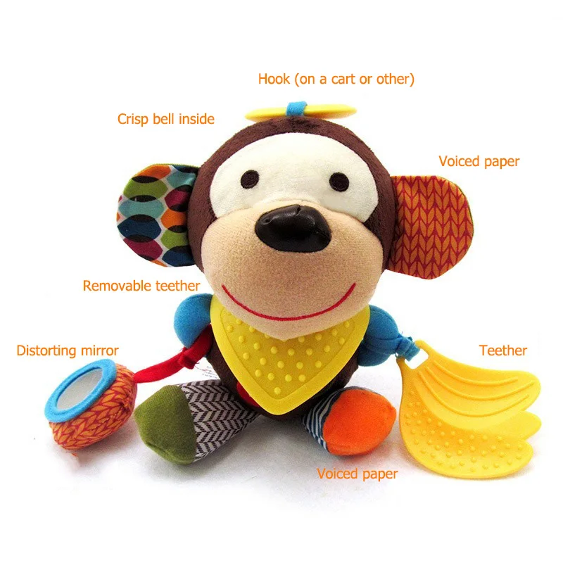 Детские игрушки животные многофункциональные погремушки мобильный младенец