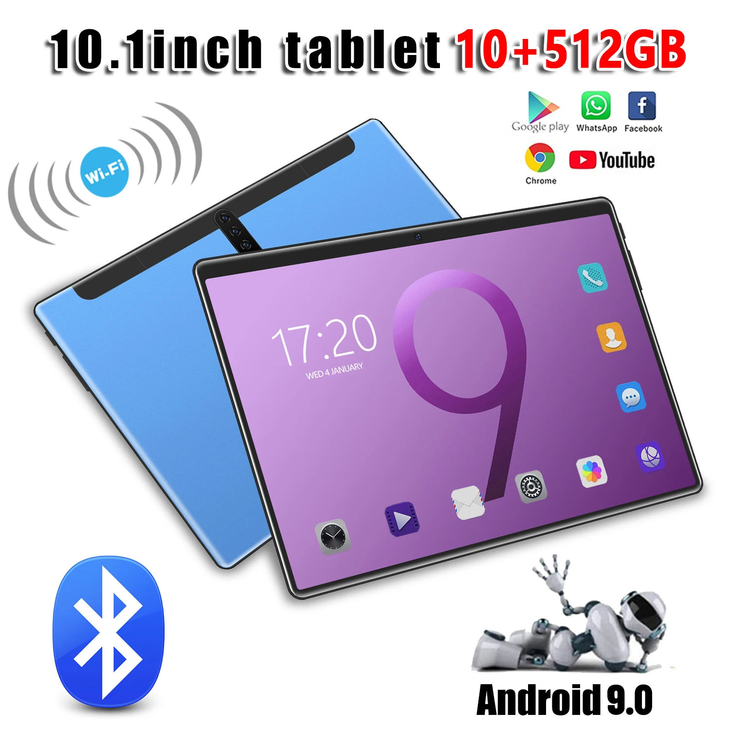 

10.1" Xm Tablet PC 18T Android 9.0 8800mAh 4G Phone Call Tablet PC MT6797 10GB+512GB 8MP+16MP Camera IPS Dual SIM Glass Tablets