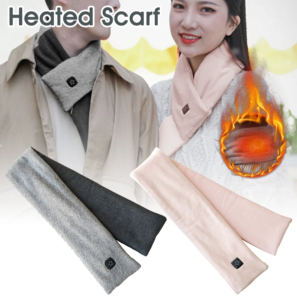 

Heated Scarf Winter Warm Neck Wrap 3 Temperature Settings Rechargeable Washable Scarf 80 x 11 cm Scarf With Charging Cable