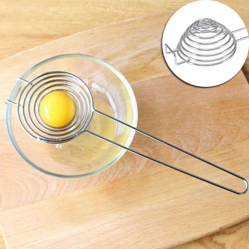 

1PC Spiral Egg White Separator Egg Yolk Remover Divider Stainless Steel with Long Handle Kitchen Gadgets Tool