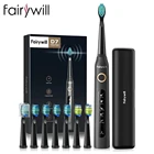 Fairywill Sonic электрическая зубная щетка FW-507 интеллектуального быстродействующего таймер Водонепроницаемый IPX7 ультра sonic профессиональная запасная крышка 8 головок 5 режимов