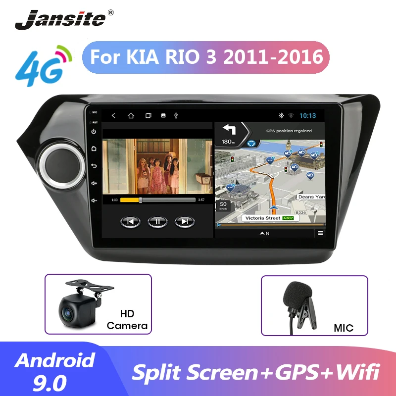 Автомобильный радиоприемник Jansite Android 9 0 T3L для KIA RIO 3 2011-2016 мультимидиа видео