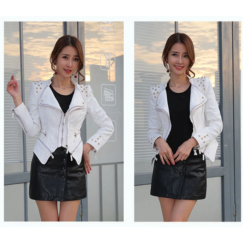 

Europe Women Large Size Slim Jackets Motorcycle Coats L1111212