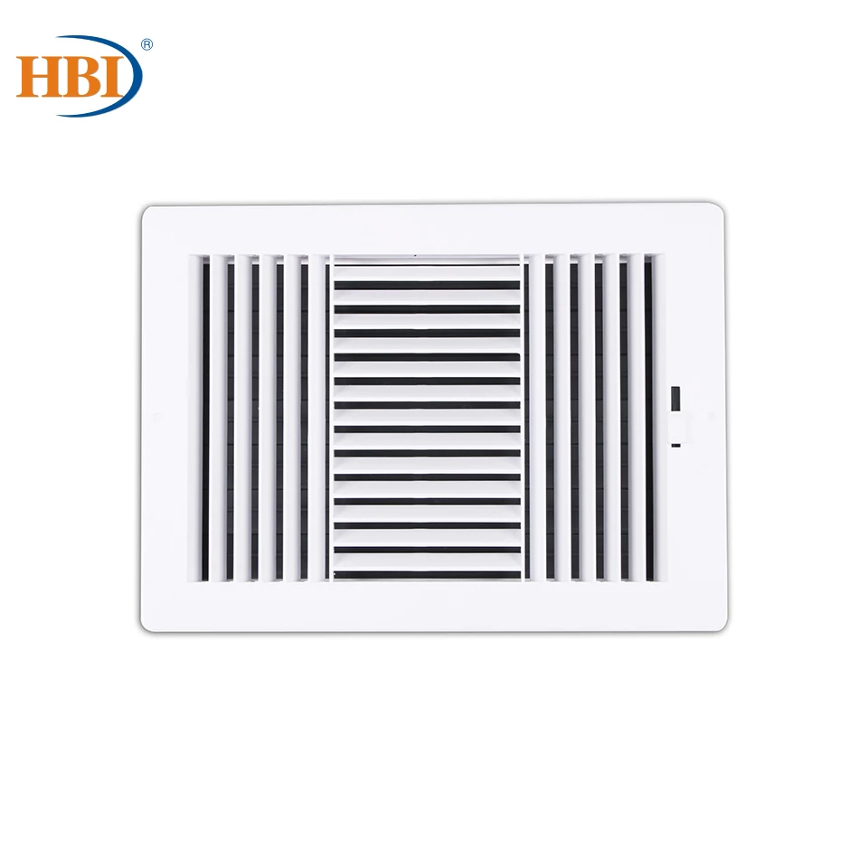 

3-Way W12" x H8" Plastic Ventilation Grille Decorative Sidewall/Ceiling Register Plafond Air Vent Grille Aeration Bright White