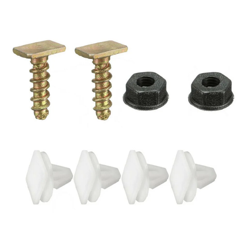 

Durable Trim Fastener Clips 8pc Arch Black Bolt For Vauxhall Corsa 4*Plastic White Clips Front Metal Nut Screw