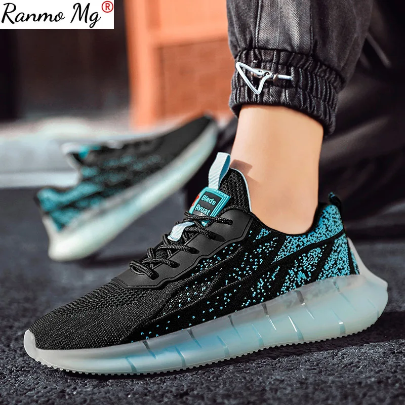 

2021 New Trendy Brand Men's Shoes Trend Simple and Versatile Blade Sports Running Mesh Fly Woven Comfortable Casual Trendy Shoes