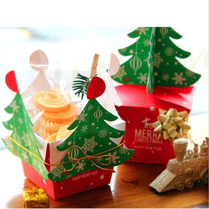 1PCS Christmas Gift Box Candy Peace Fruit 3D Tree Trumpet Send Bell Gold Wire Rope | Дом и сад