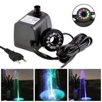 800lh 110 240v 60hz water fountain pump with led light for aquariums fish pond fountain waterfall pump eu us uk plug