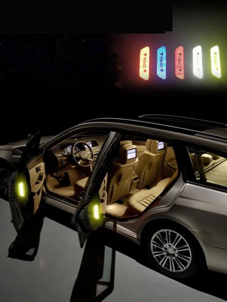 4 шт./компл. двери автомобиля Светоотражающая Безопасность Предупреждение