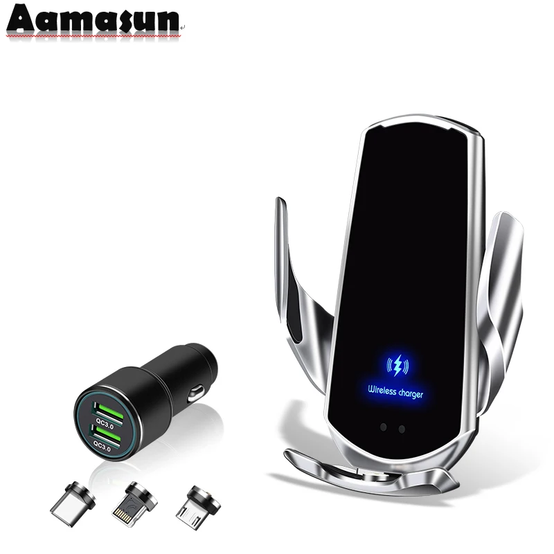 

Беспроводное Автомобильное зарядное устройство для поддержки мобильного телефона, портативный автомобильный держатель для телефона в авт...