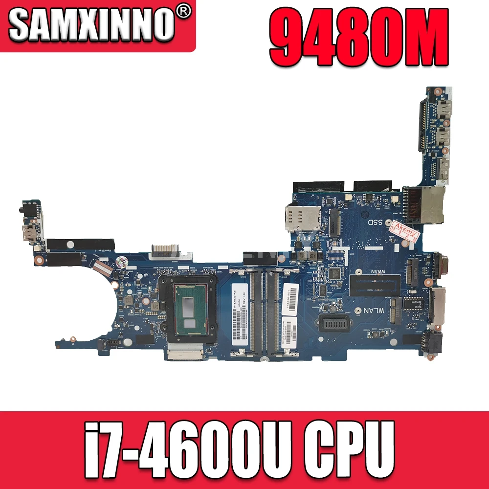 

SAMXINNO For HP EliteBook Folio 9480M Laptop motherboard W/i7-4600U CPU 6050A2648201 769719-001 769719-501 769719-601 DDR3