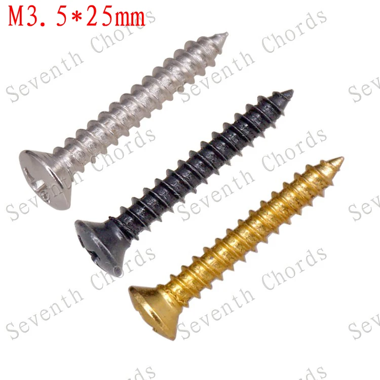 

21 Pcs M3.5*25mm Bass Guitar Strap Lock Mount Screws / Guitar Bass Bridge Mount Screw - 3 Color for choose