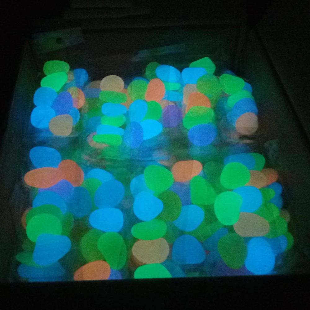 

500pcs Garden Glow in the Dark Luminous Pebbles for Walkways Plants Aquarium Decor Glow Stones Luminous Stone Garden Decoration