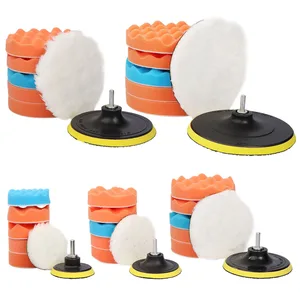 Автомобильная полировальная Подушка, 8 шт., комплект для полировального станка, адаптер для дрели M10 M14, аксессуары для электроинструментов, комплект с буферной прокладкой 34567 дюйма