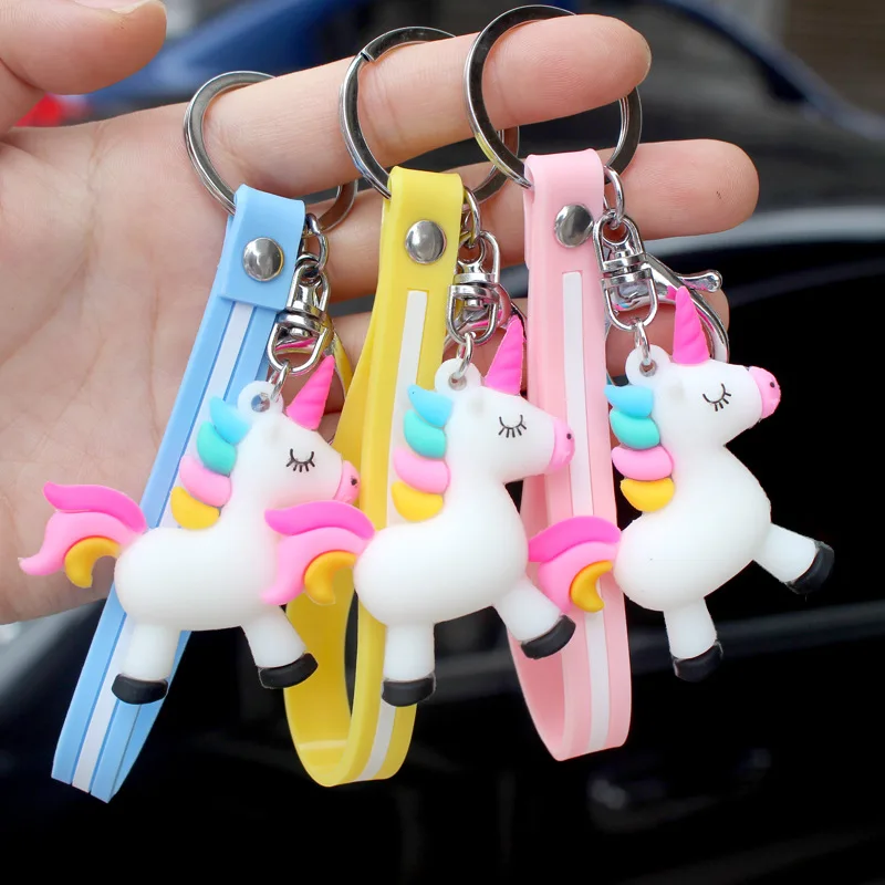 Женский брелок для ключей с подвеской в виде сердца из мультфильма Единорог |