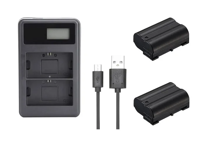 EN-EL15 аккумулятор ENEL15 EL15 2499 мАч+ зарядное устройство USB для Nikon D500, D600, D610, D750, D7000, D7100, D7200, D800, D850, D810, D810A, 1 V1, Z6