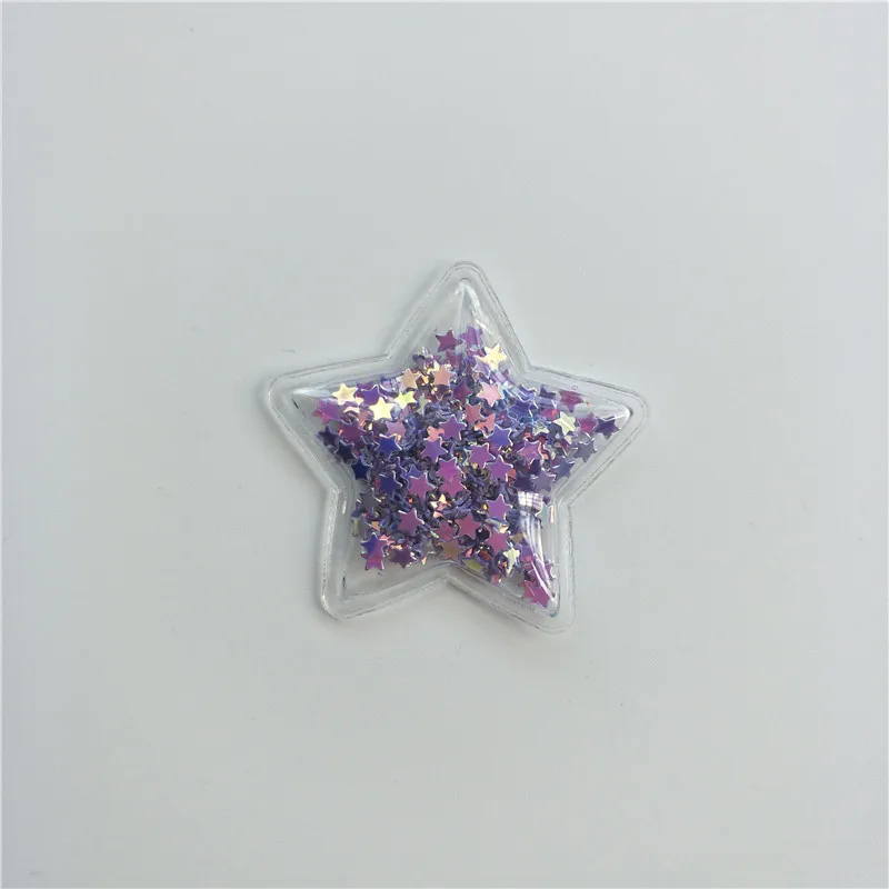 purple 30 шт./партия, маленькие размеры 3,5 см, прозрачные блестящие нашивки, аппликации для детей DIY, аксессуары для клипсов - Цвет: purple