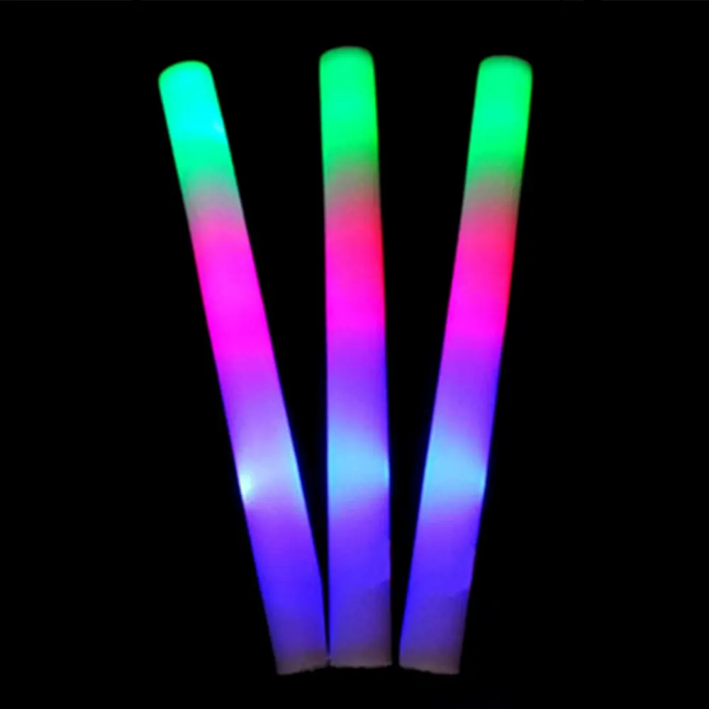 

20pcs/set Colorful shiny sponge sticks Luminous Baton LED Foam Stick Chopsticks Rally Party Flashing Glow Batons Light Stick