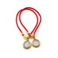 50pcs san benedetto medal cross religion charm pendant red cord bracelets for men ms jewelry gift c 84