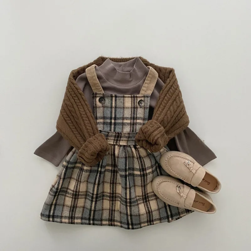 

Koodykids Spring Baby Girl Overalls Dresses Kids Vintage Plaid Dress Pants Toddler Dress Spring Autumn Clothes 2021 New Vintage
