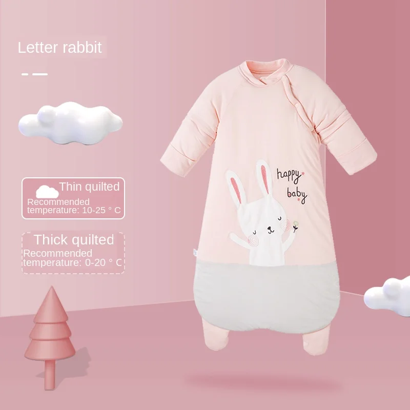 Детский спальный мешок с разрезом съемным рукавом из чистого хлопка защитой от