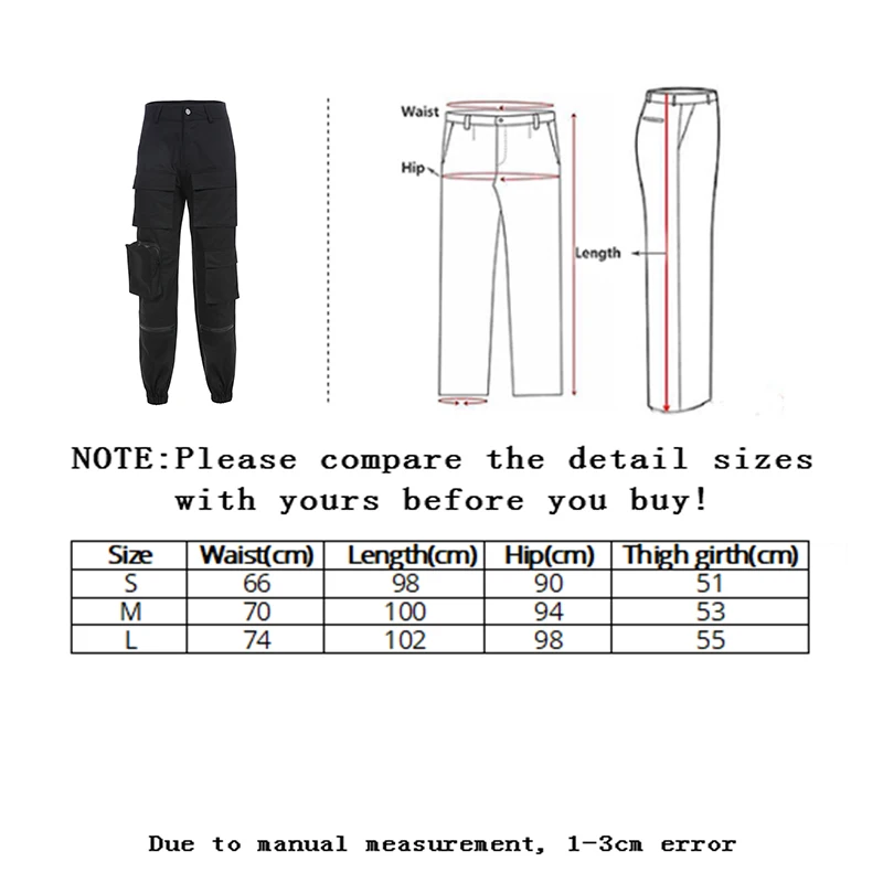 

Zoulv Women Fashion 2021 Autumn Pockets Solid Hip Hop Trousers Fake Zipper Woven High Waist Streetwear Pants Black Cargo Pants