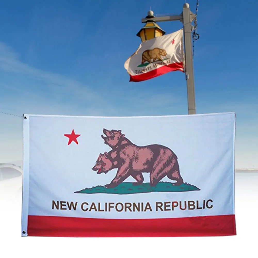 90x150 см Баннер с двойной головой медведя шоу новый флаг Калифорнии вздох открытый