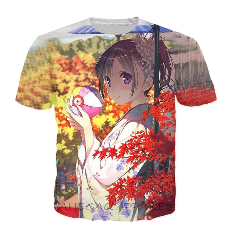 Футболка кимоно для девочек с рисунком Красного клена модная уличная одежда в