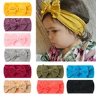 Головной убор для младенца нейлон тюрбан завязанная бантом на голову эластичная повязка для головы с нахлестом для новорожденных, Детские аксессуары для волос для душа ребенка для девочек и мальчиков реквизит для фотосессии