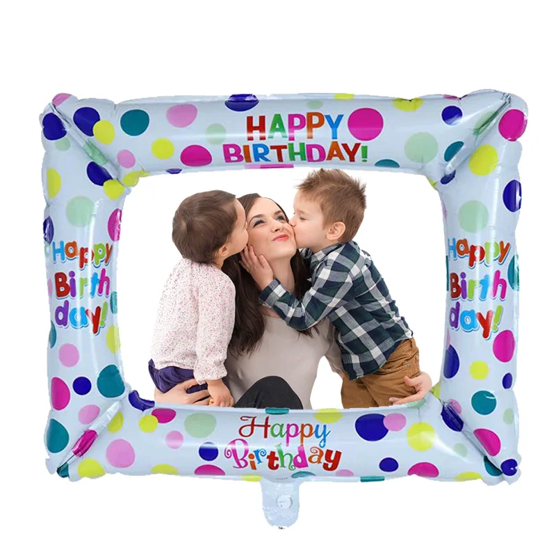 1 шт. с днем рождения фоторамка Фольга воздушные шары Семья детская День реквизит