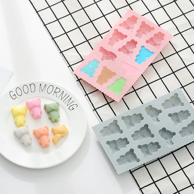 

11 Cells Cartoon Bear Style Silicone Cake Molds No Smell Material Baking Tools DIY Pastry Biscuit Fondant Candle Chocolate Mold