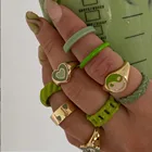 Креативное простое цветное Двухслойное кольцо в форме сердца, винтажные кольца в форме сердца для женщин и девочек, модные ювелирные изделия, обручальные кольца