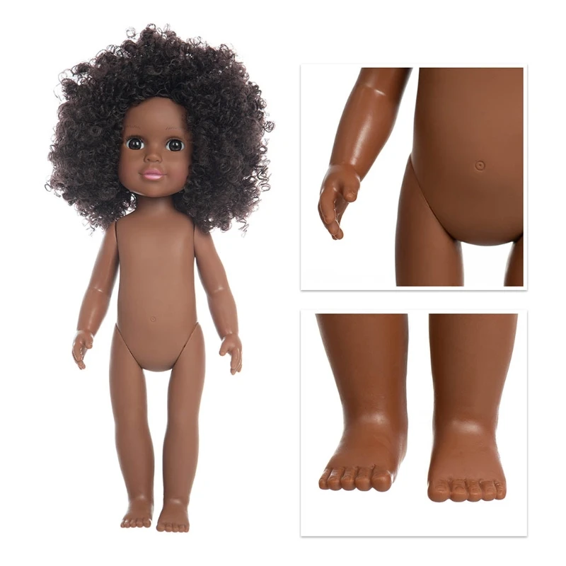 

African Black Baby Toy with Curly Hair Christmas Simualtion Cartoon Doll Cute Mini Boys Girls