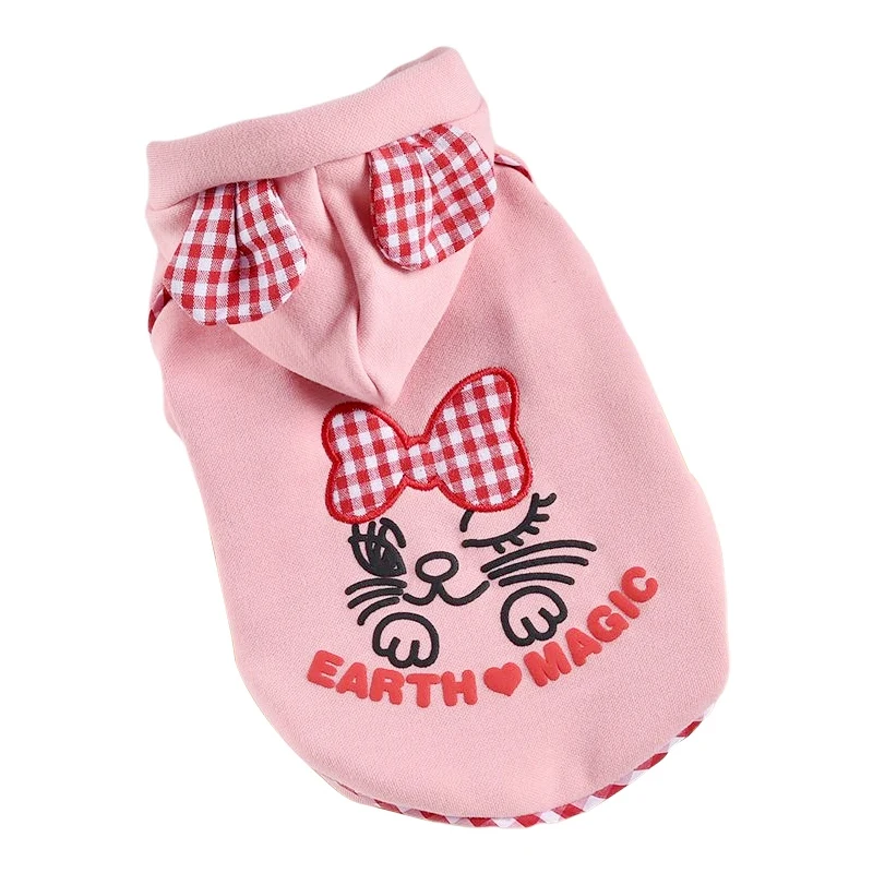 Одежда для собак Corgi осенняя Толстовка в клетку с бантиками пальто питомцев