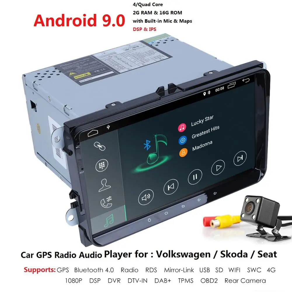 Новинка! Android 9 0 автомобильный dvd для v w passat b7 b6 golf 5 Polo Tiguan Octavia Rapid fabia с gps навигацией