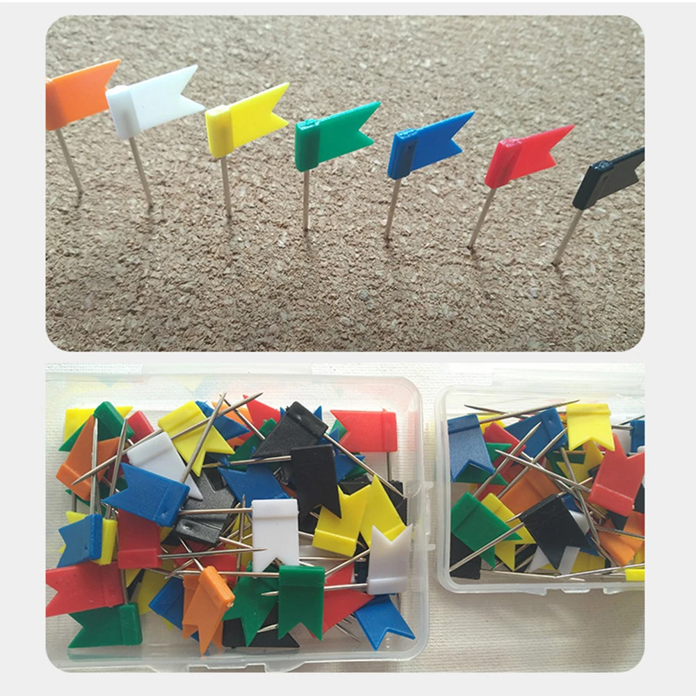 100 шт. флаги нажимные булавки маркер метка для меток пробковая доска карта