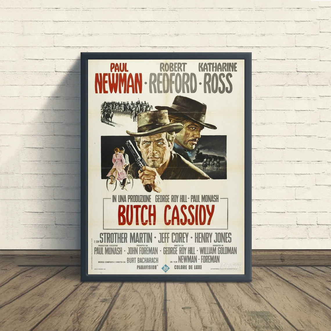 Постер Butch Cassidy and the Sundance Kid холст классический винтажный настенный живопись