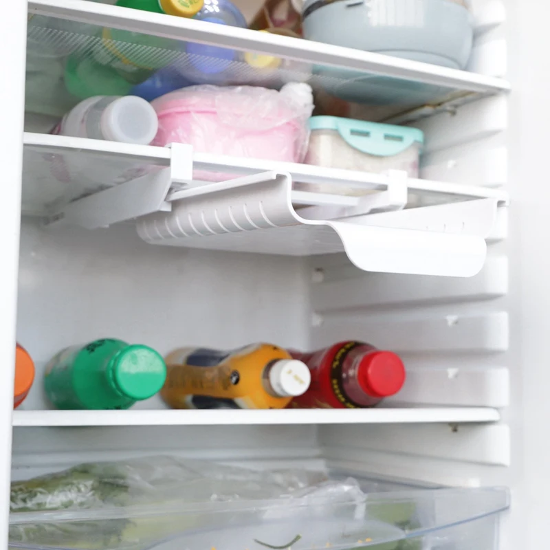 

Hanging Storage Rack Refrigerator Hanging Storage Clip Sliding Rail Tray for Food Bag Zip-bag Fresh Holder