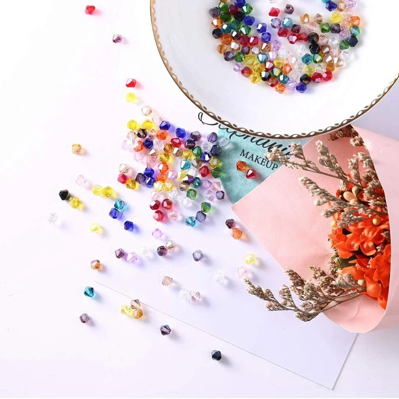 

Beads for Jewelry Making, 3000Pcs 4mm Faceted Resin Beads Perfect for Handmade Crafts, DIY Bracelet, Necklaces, Dolls