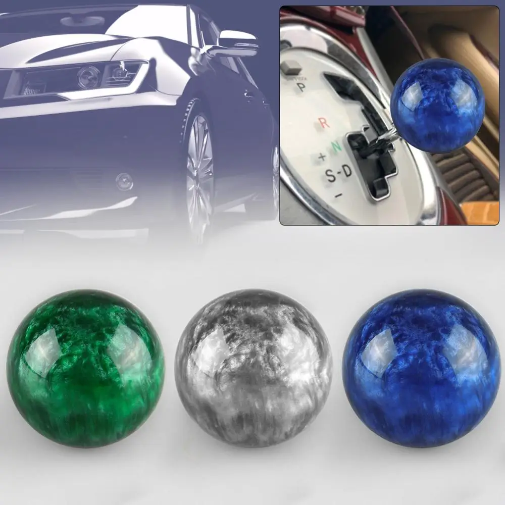 

NEW RACING Marble Style Round Ball Gear Shift Knob With 3 Adapters For Most Cars