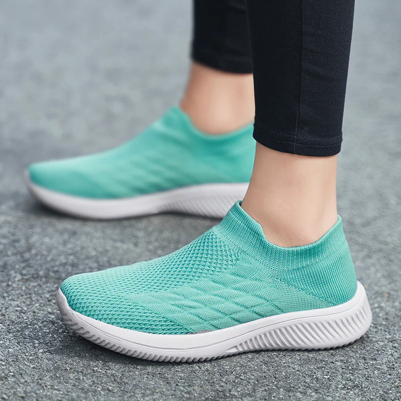 

Casual Women Running Shoes Knitted Socks Sneakers Lightweight Outdoor Walking Loafers Slip-on Breathable Comfortable Soft