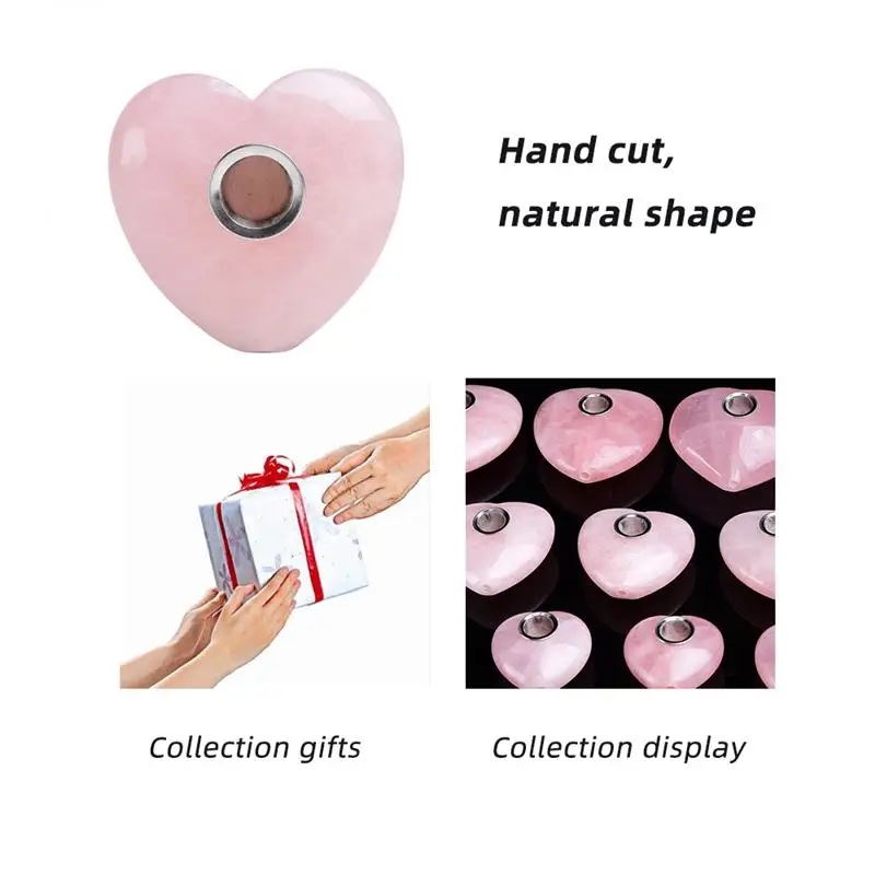 50 мм в форме сердца натуральная кварцевая Хрустальная труба с металлическая