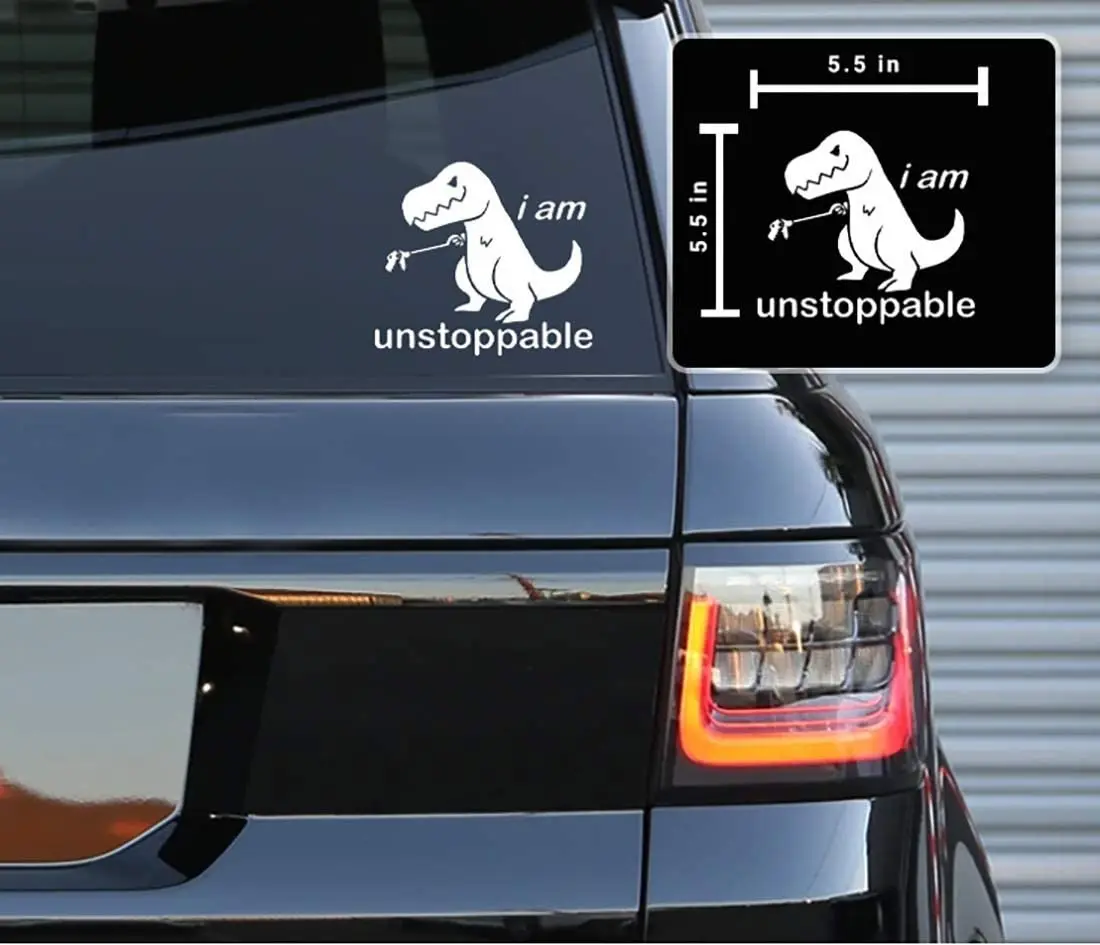 Забавные виниловые наклейки I am unstop T Rex для автомобилей фургонов грузовиков