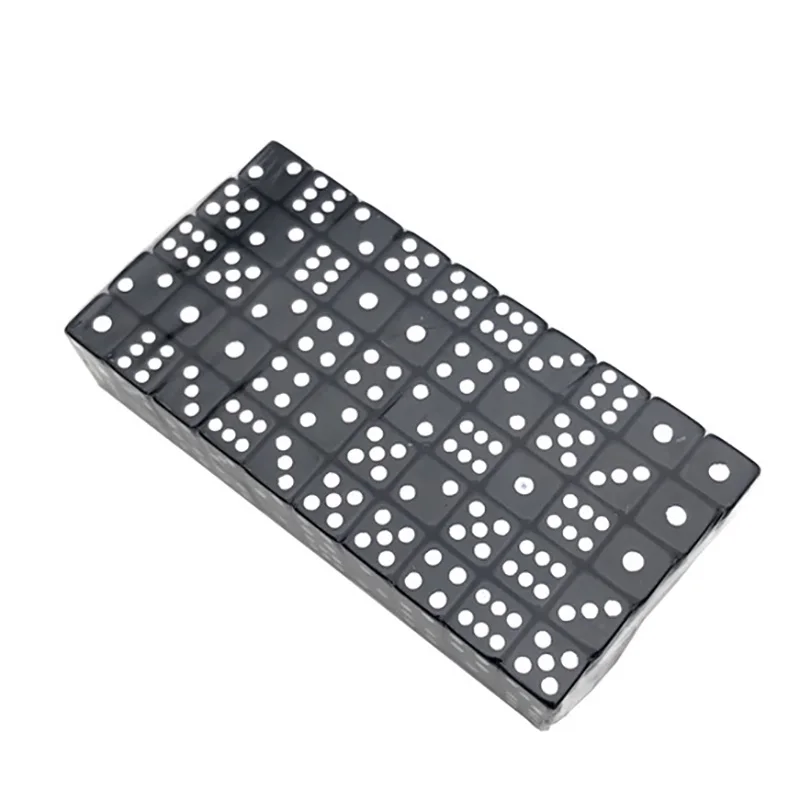 100 шт./лот черные/белые кости игра-головоломка отправка детских 6-сторонних костей