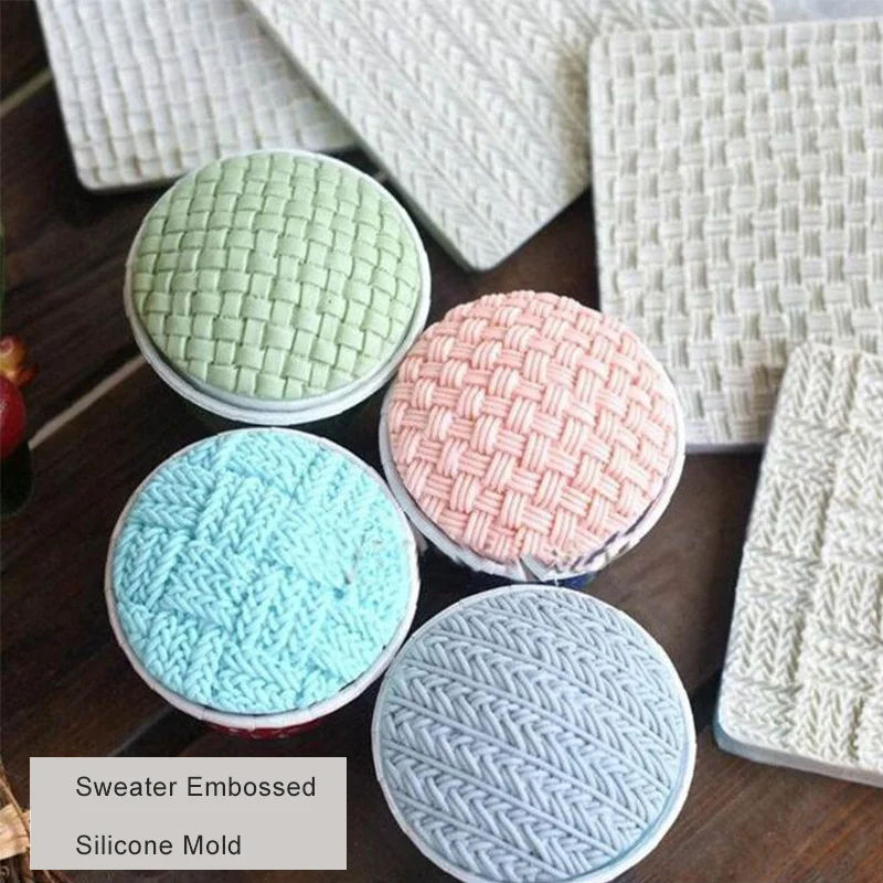 

Ткань для свитера, рельефная силиконовая форма, текстура вязания кружевной коврик, силиконовые формы украшения для печенья