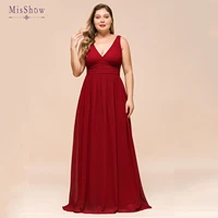 24h shipping robe de soiree elegant a line chiffon cheap prom dresses long sexy v neck burgundy sexy formal party dresses