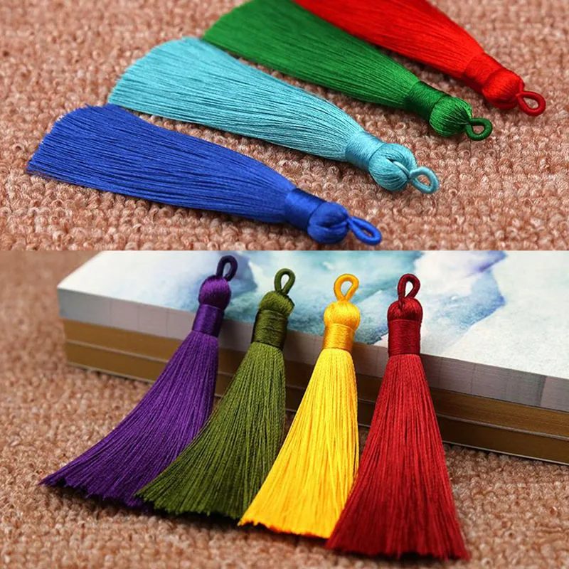 

Crafts Bohemia for Bookmark 8cm Handmade New Hot for Earrings 1PC/1Pair 25 Colors Long Silk Tassel Jewelry Accessories