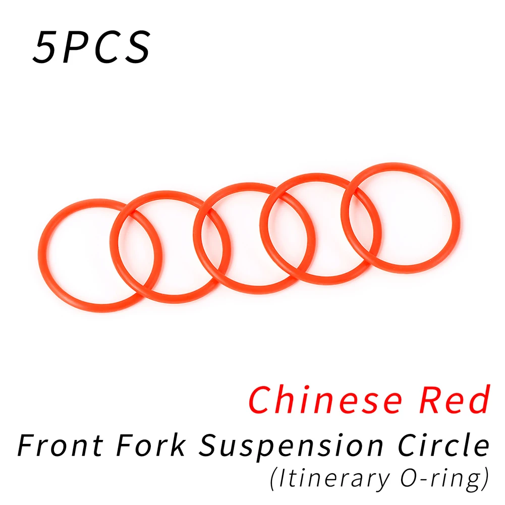 

5pcs Bike Front Fork Stroke Circle Silicone Shock Absorber Dust Seal Oil-proof O Ring 32/34/35mm Red Bicycle Accessories