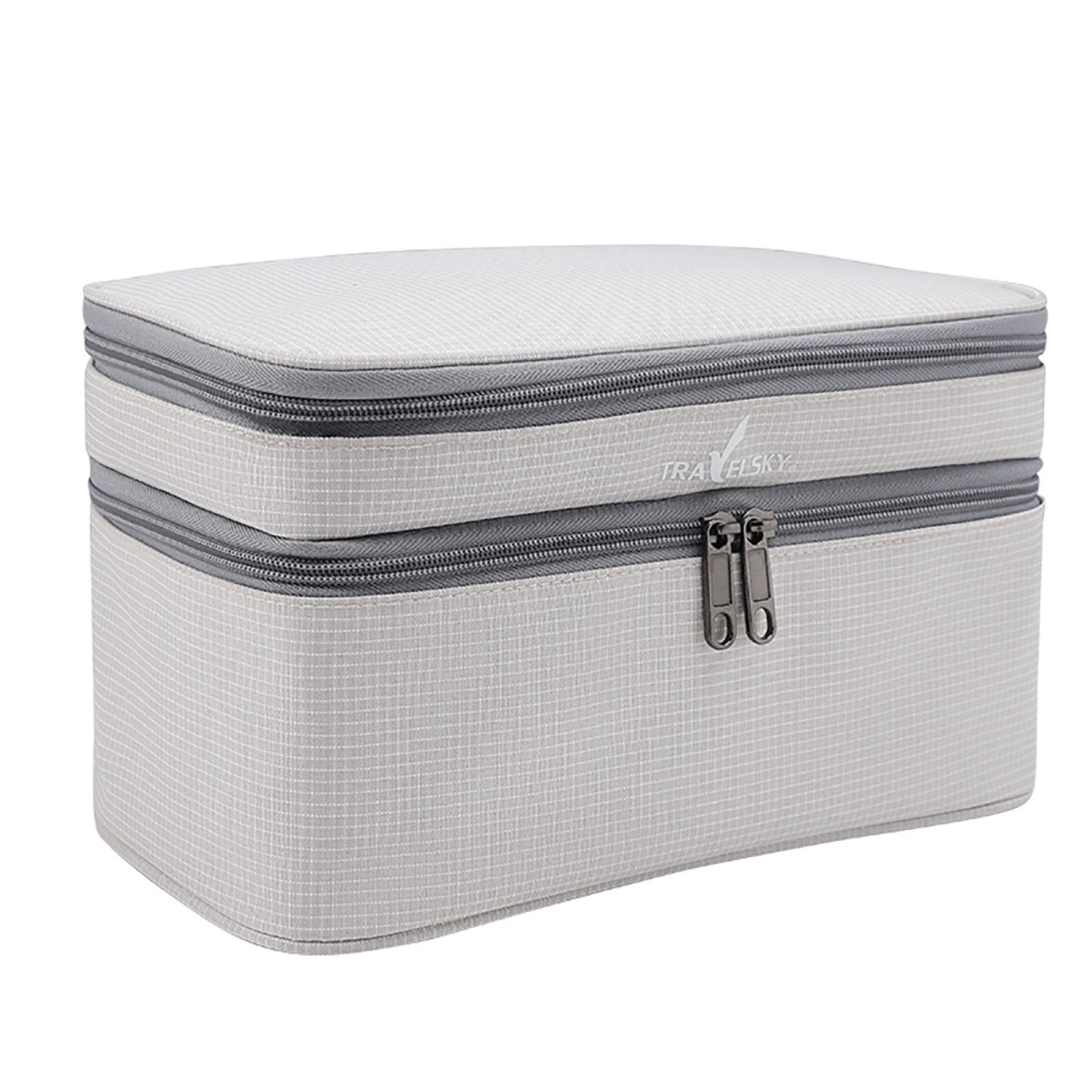 

Multifunctional Double Layer Storage Bag, Zipper Closure Waterproof Travel Organizer for Bras Panties Toiletries